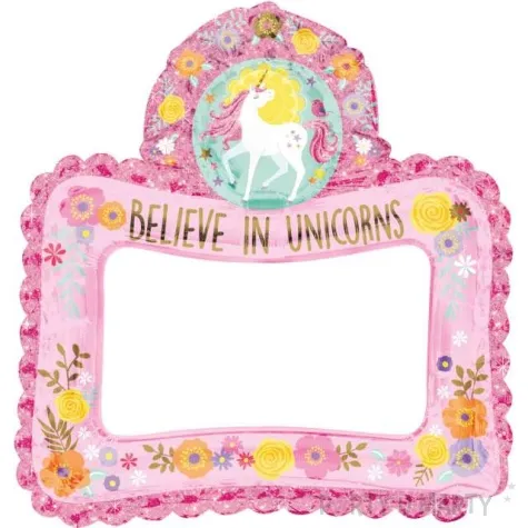 balon foliowy magiczny jednorozec ramka selfie amscan 26 shp