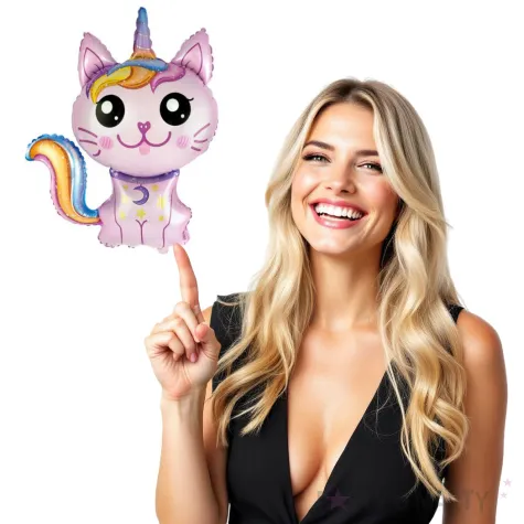 balon foliowy magiczny rozowy kot flexmetal 24 shp