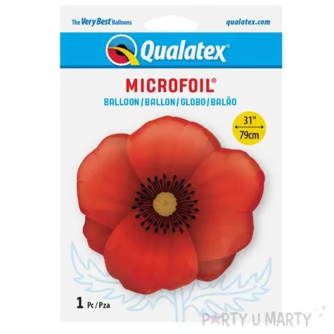 balon foliowy mak czerwony qualatex 31 shp