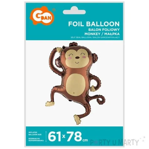 balon foliowy malpka safari brazowy godan 31 shp