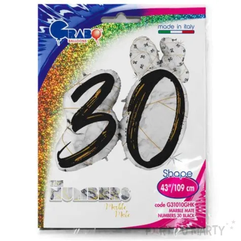 balon foliowy marmur 30 czarny grabo 43 shp