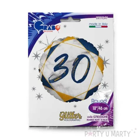 balon foliowy marmur 30 granatowy grabo 18 rnd