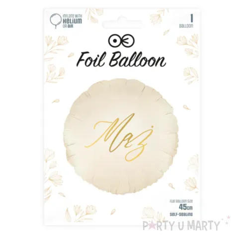 balon foliowy maz kremowy partypal 18 orb