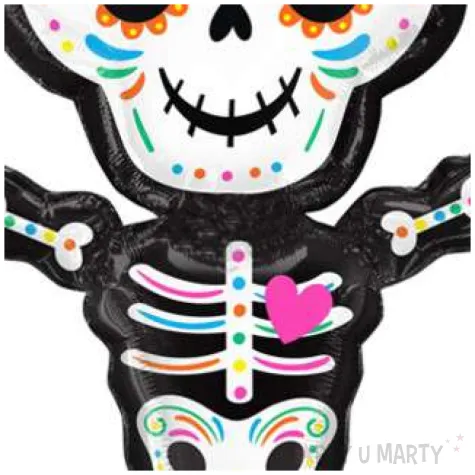 balon foliowy meksykanski kosciotrup bialy amscan 26 shp