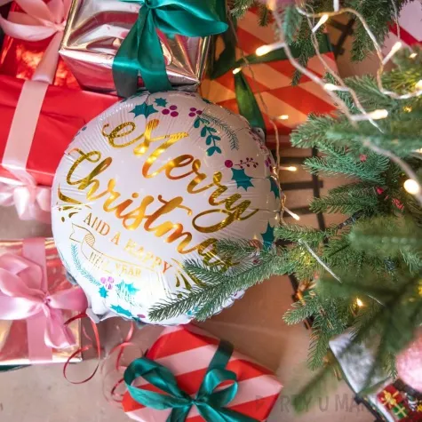 balon foliowy merry christmas and a happy new year ostrokrzew partypal 18 rnd