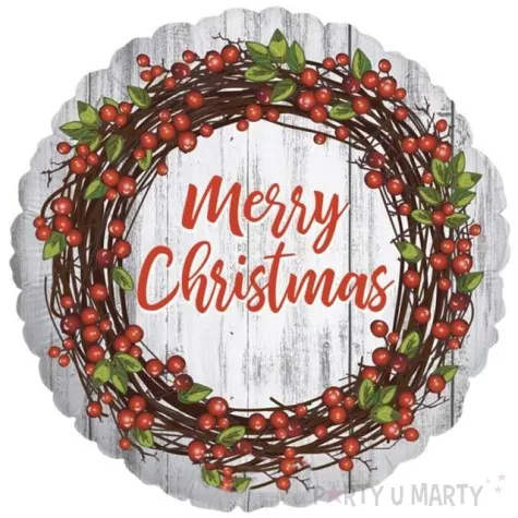 balon foliowy merry christmas betallic 18 rnd