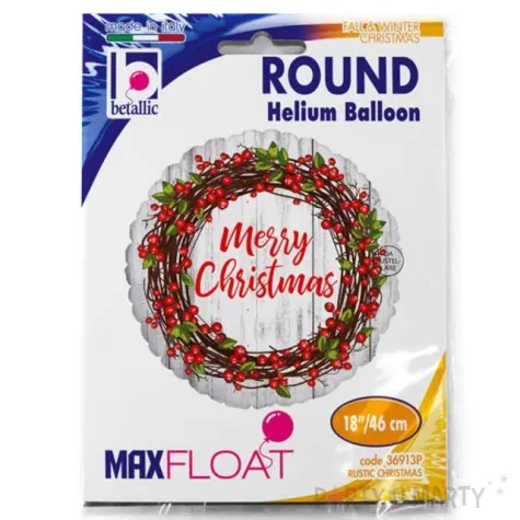 balon foliowy merry christmas betallic 18 rnd