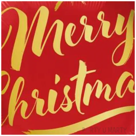 balon foliowy merry christmas czerwony qualatex 18 rnd