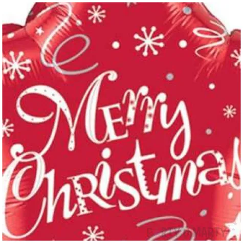 balon foliowy merry christmas gwiazda czerwony qualatex 20 str