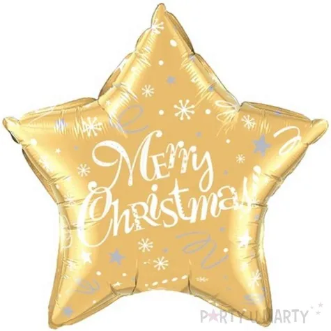 balon foliowy merry christmas gwiazda zloty qualatex 20 str