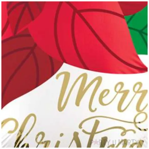 balon foliowy merry christmas kwiat poinsencji amscan 18 rnd