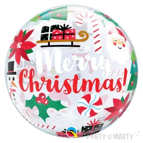 balon foliowy merry christmas qualatex 22 rnd
