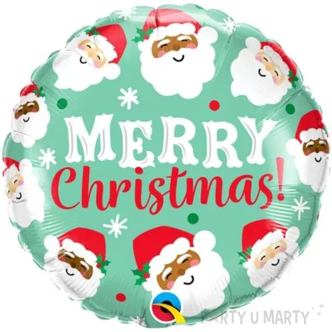 balon foliowy merry christmas swiateczne mikolaje qualatex 18 rnd