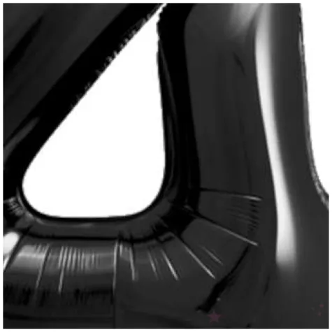 balon foliowy metalizowana cyfra 4 czarny partydeco 33 dgt