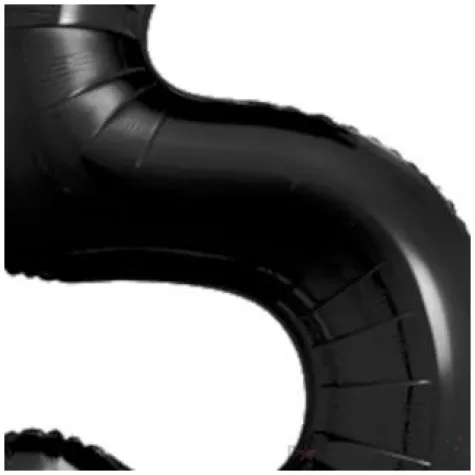 balon foliowy metalizowana cyfra 5 czarny partydeco 33 dgt