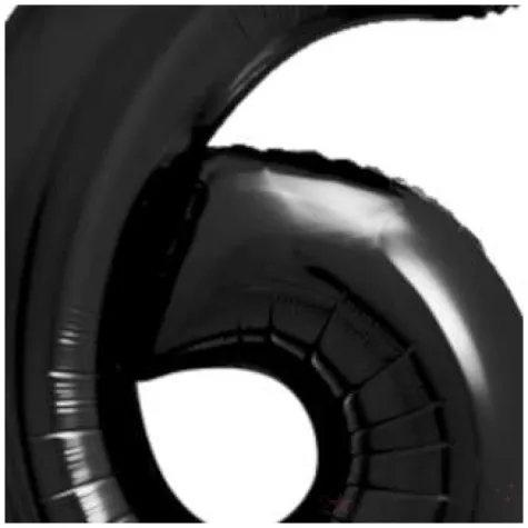 balon foliowy metalizowana cyfra 6 czarny partydeco 33 dgt