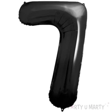 balon foliowy metalizowana cyfra 7 czarny partydeco 33 dgt
