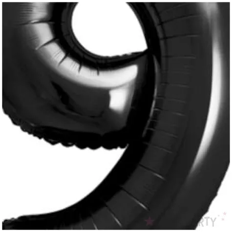 balon foliowy metalizowana cyfra 9 czarny partydeco 33 dgt