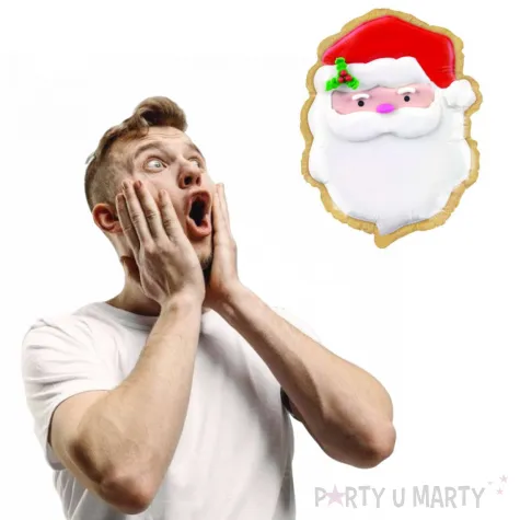 balon foliowy mikolaj z biala broda betallic 24 shp