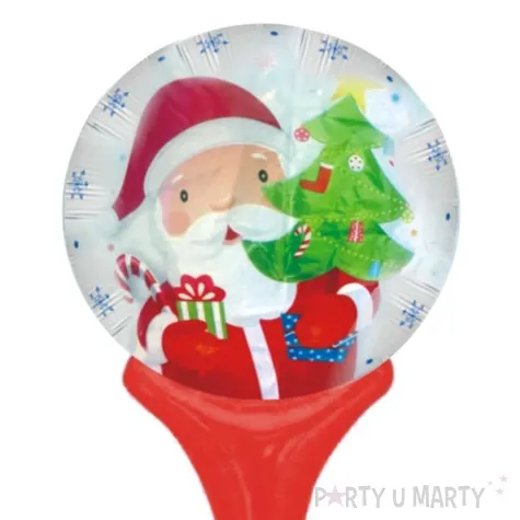 balon foliowy mikolaj z choinka i prezentem 18 hnd