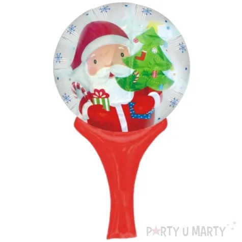 balon foliowy mikolaj z choinka i prezentem 18 hnd