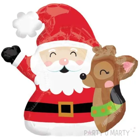 balon foliowy mikolaj z reniferem amscan 14 shp