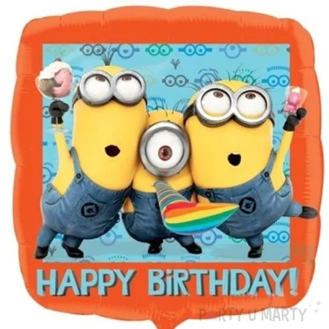 balon foliowy minions happy birthday amscan 18 sqr