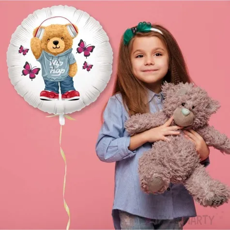 balon foliowy mis i hip hop bialy 18 rnd