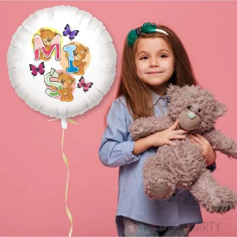 balon foliowy mis i literki bialy 18 rnd