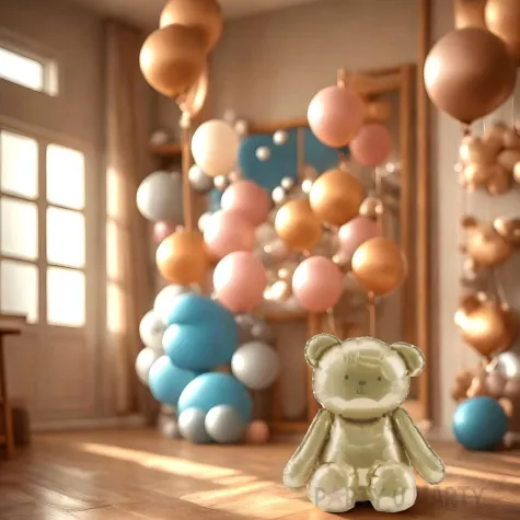 balon foliowy mis prezent na urodziny dekoracja na dzien misia zloty 21 shp