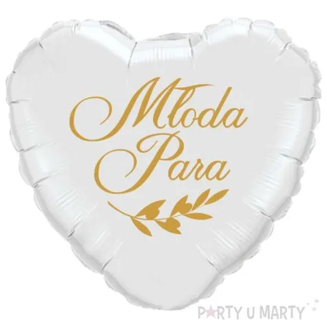 balon foliowy mloda para i galazka bialo zloty 18 hrt