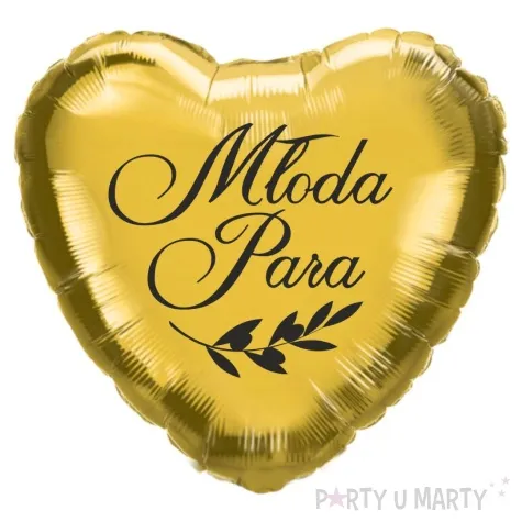 balon foliowy mloda para i galazka zloto czarny 18 hrt