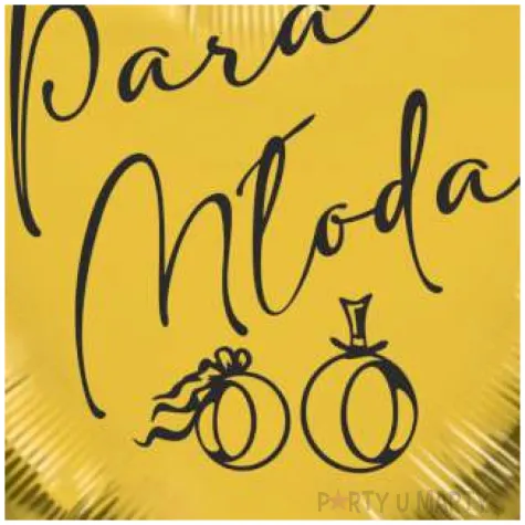 balon foliowy mloda para i obraczki zloto czarny 18 hrt