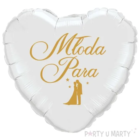 balon foliowy mloda para w gwiazdach bialo zloty 18 hrt