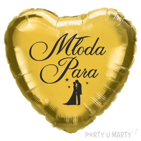 balon foliowy mloda para w gwiazdach zloto czarny 18 hrt