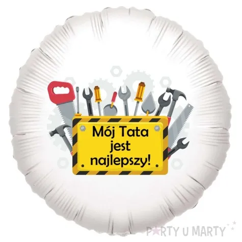 balon foliowy moj tata jest najlepszy bialy 18 rnd