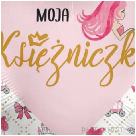balon foliowy moja ksiezniczka serce roz premioloon 17 hrt