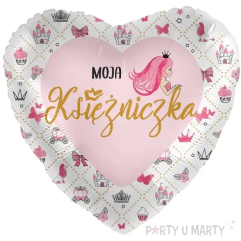 balon foliowy moja ksiezniczka serce roz premioloon 17 hrt