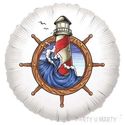 balon foliowy morska latarnia bialy 18 rnd