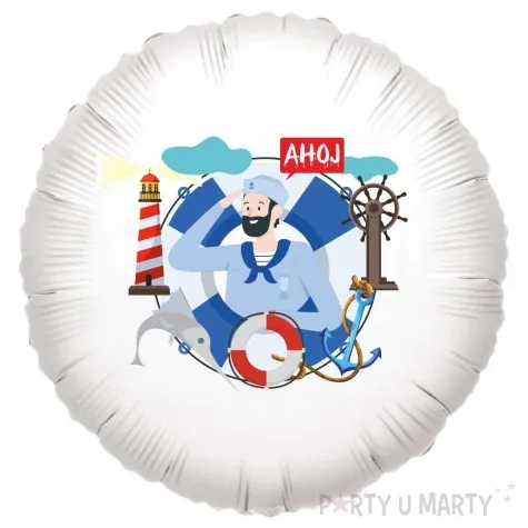 balon foliowy morska przygoda bialy 18 rnd