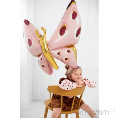balon foliowy motyl rozowo zloty partydeco 47 shp
