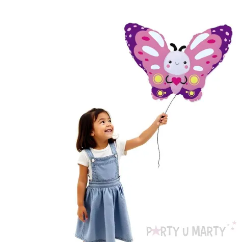 balon foliowy motylek rozowy dekoracja na dzien wiosny urodziny 24 shp