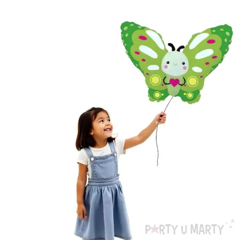 balon foliowy motylek zielony dekoracja na dzien wiosny urodziny 24 shp