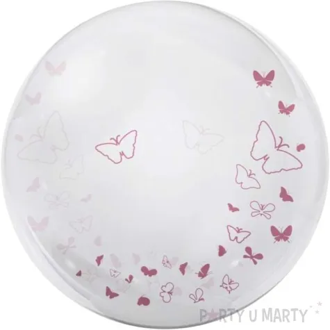 balon foliowy motylki rozowe bialy tuban 18 orb