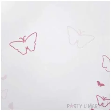 balon foliowy motylki rozowe bialy tuban 18 orb