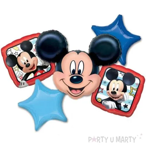 balon foliowy myszka mickey blue red amscan zestaw