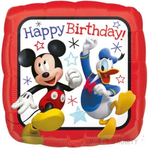 balon foliowy myszka mickey happy birthday amscan 17 sqr