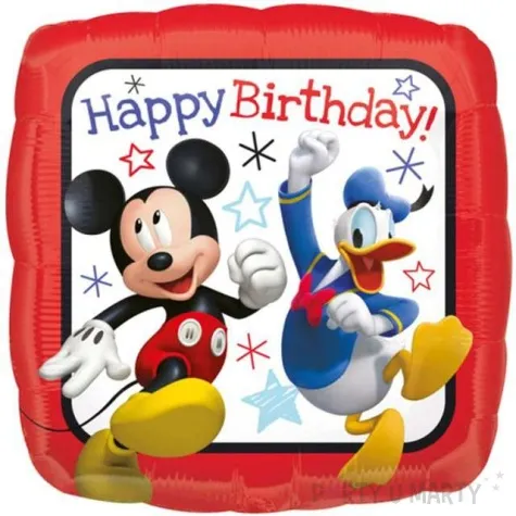 balon foliowy myszka mickey happy birthday amscan 17 sqr