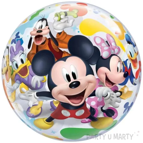 balon foliowy myszka mickey i przyjaciele qualatex bubbles 22 orb