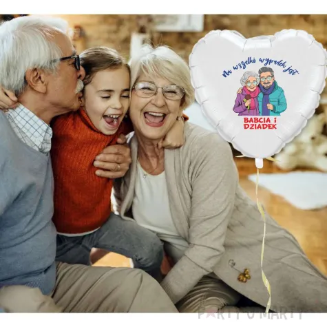 balon foliowy na wszelki wypadek jest babcia i dziadek bialy 18 hrt